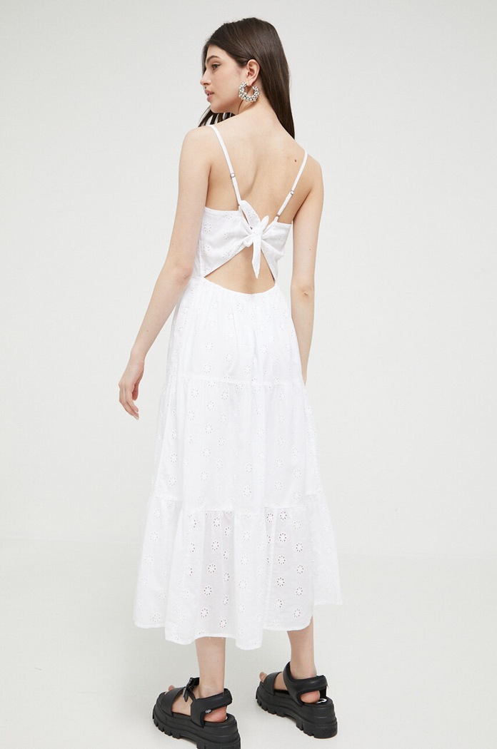 Hollister Co. Sukienka bawełniana KI359.3128.100 biały SS23