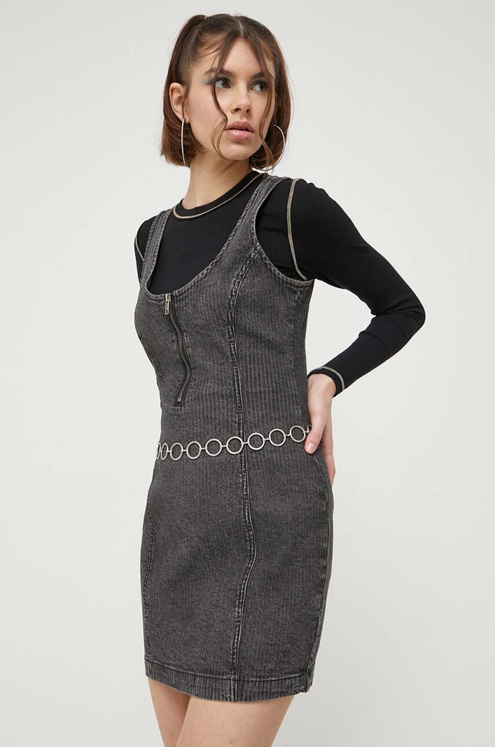 Džínové šaty Guess Originals W3GK31D50N0 šedá SS23
