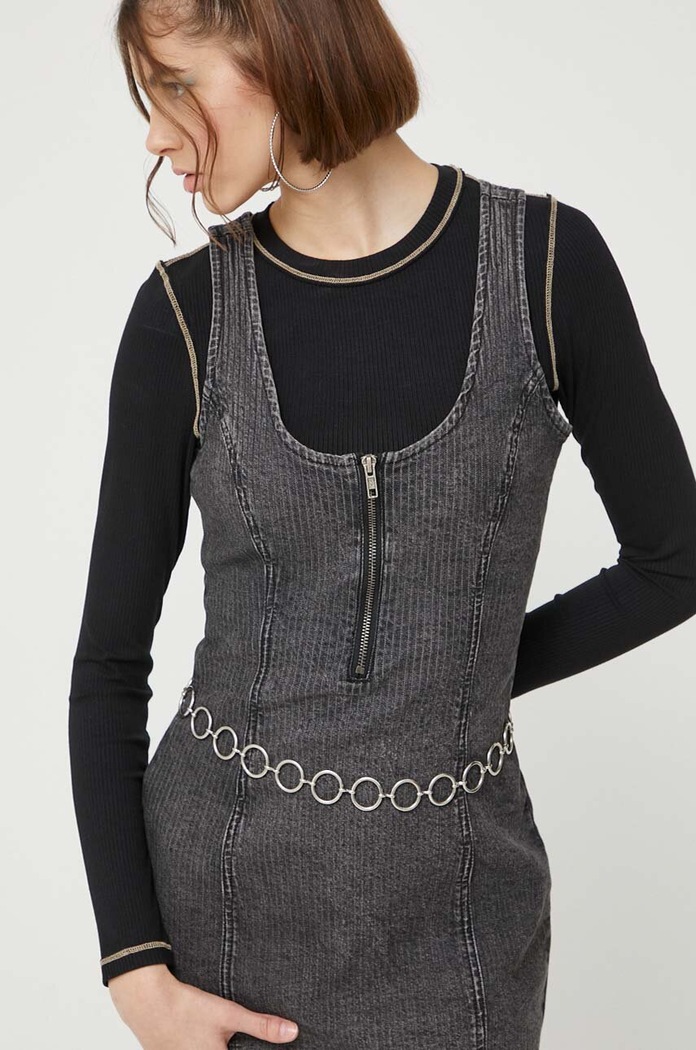 Džínové šaty Guess Originals W3GK31D50N0 šedá