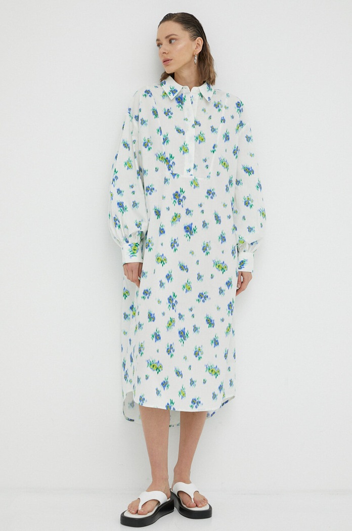 Lovechild rochie din bumbac midi alb 760.3277