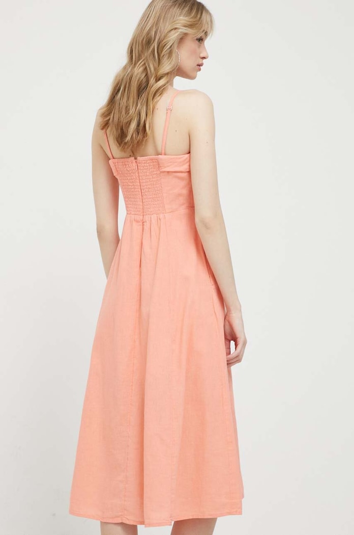 Ruházat Abercrombie & Fitch vászon ruha KI159.3201.535 narancssárga