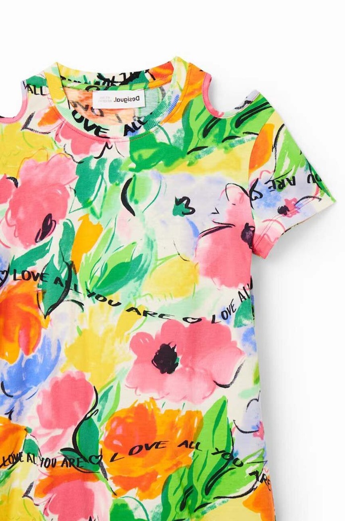 Desigual Rochie din bumbac pentru copii 23SGVK14 multicolor SS23