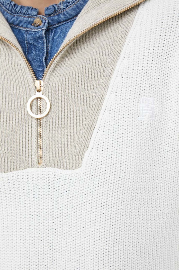 Tommy Hilfiger sweter bawełniany WW0WW37003.PPYX beżowy