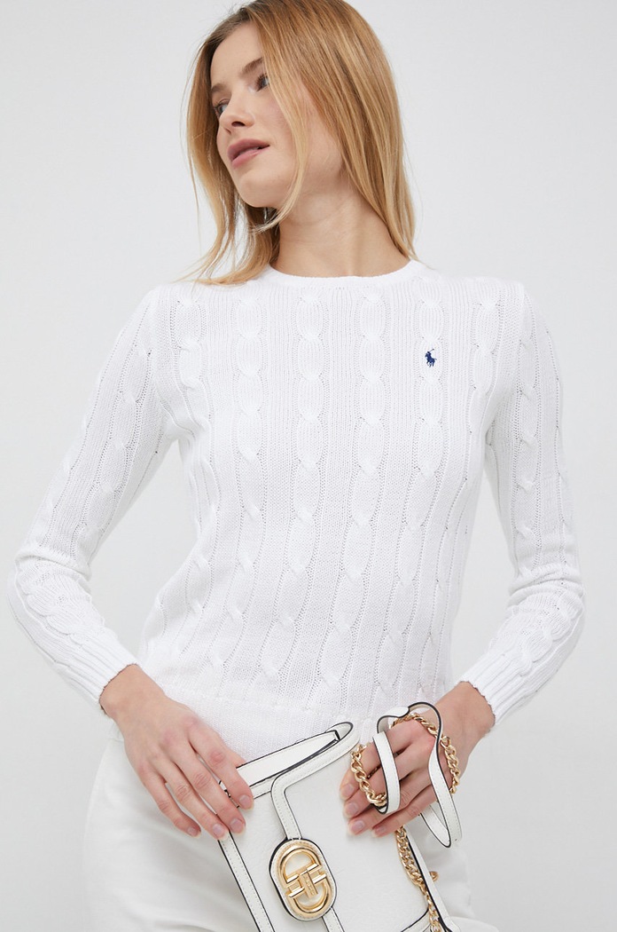 Polo Ralph Lauren sweter bawełniany bawełna biały 211891640