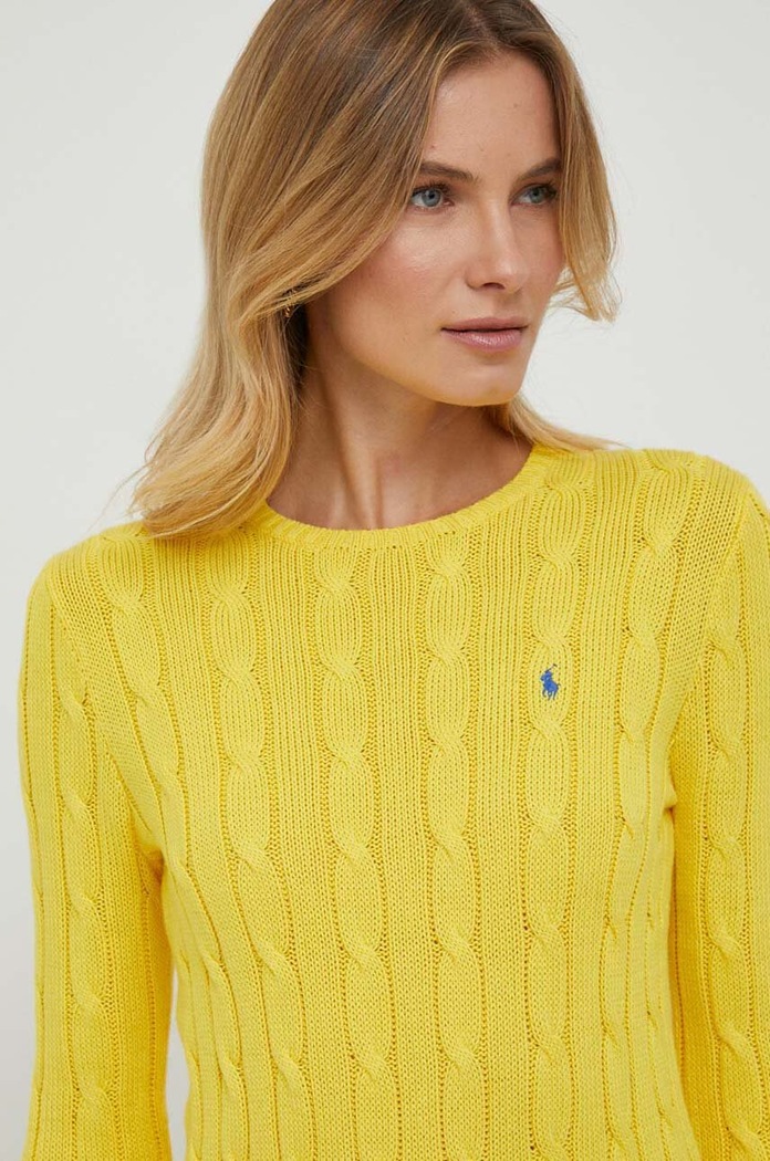 Sweter bawełniany Polo Ralph Lauren 211891640 żółty