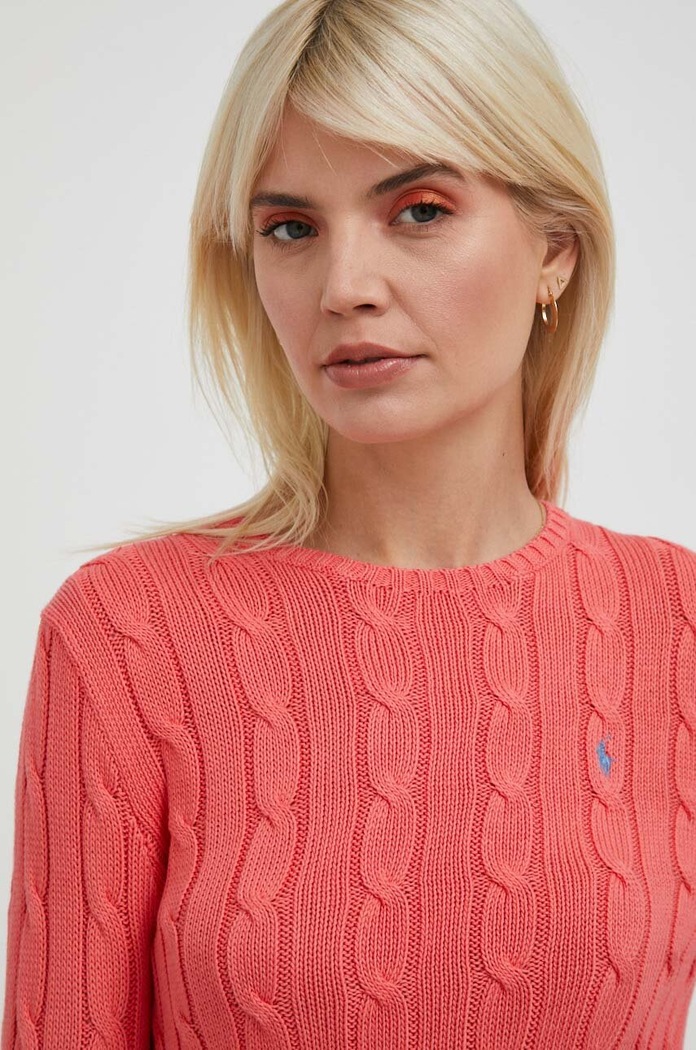 Polo Ralph Lauren sweter bawełniany pomarańczowy 211891640