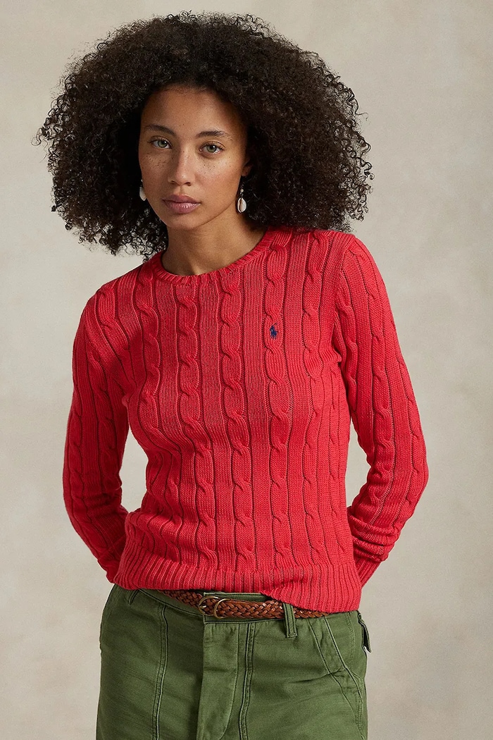 Βαμβακερό πουλόβερ Polo Ralph Lauren βαμβάκι κόκκινο 211891640