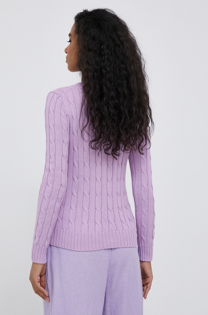 Odzież Polo Ralph Lauren sweter bawełniany 211891640 fioletowy