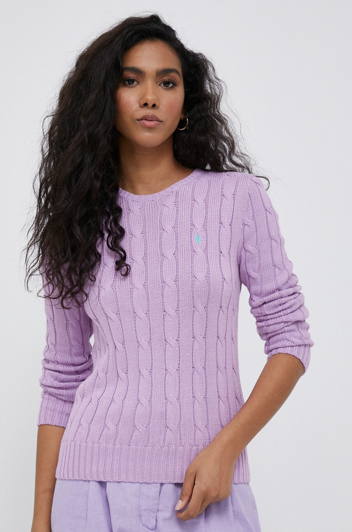 Polo Ralph Lauren sweter bawełniany fioletowy 211891640