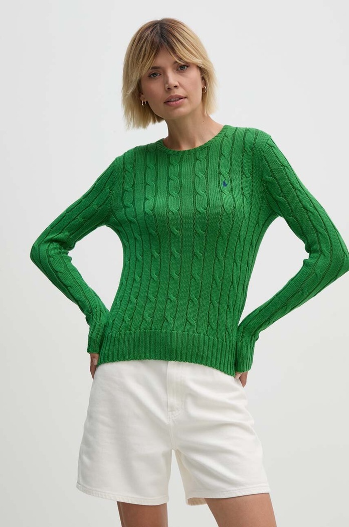 Βαμβακερό πουλόβερ Polo Ralph Lauren πράσινο 211891640