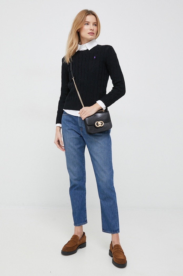 Polo Ralph Lauren sweter bawełniany 211891640 czarny AA00