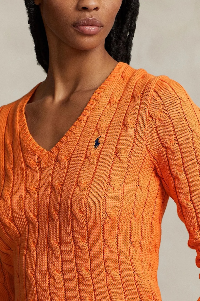 Βαμβακερό πουλόβερ Polo Ralph Lauren πορτοκαλί 211891641