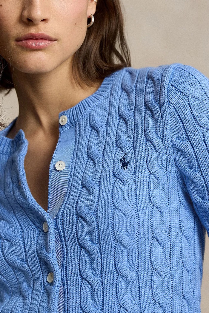 Памучна жилетка Polo Ralph Lauren син 211891643