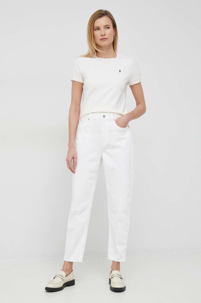 Μπλουζάκι Polo Ralph Lauren 211891673 μπεζ SS25