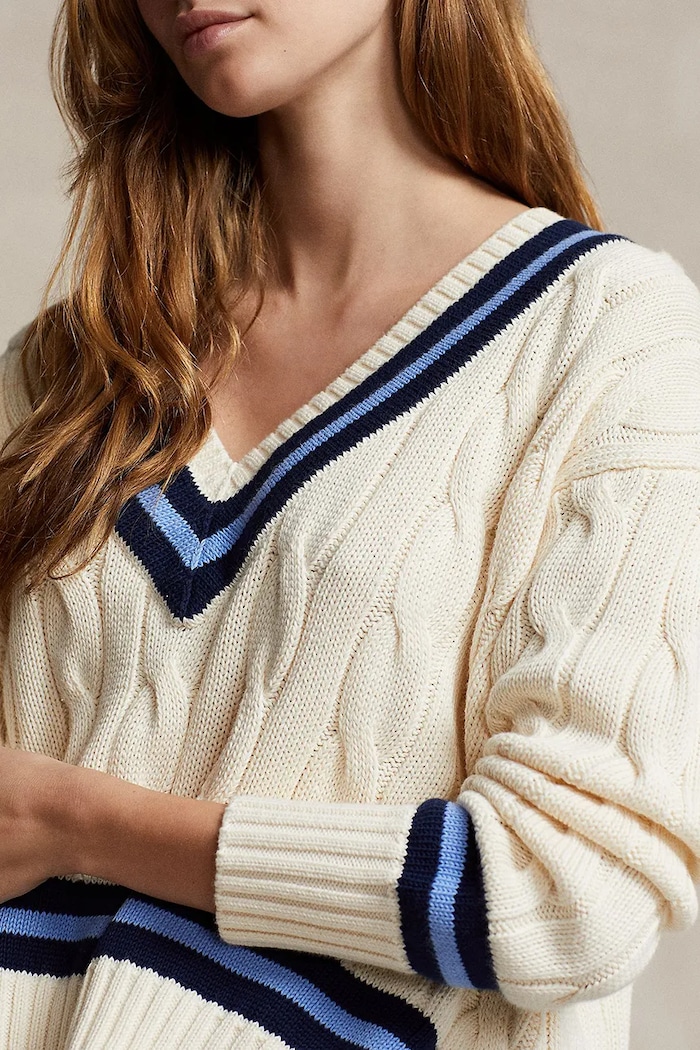 Хлопковый свитер Polo Ralph Lauren бежевый 211891676