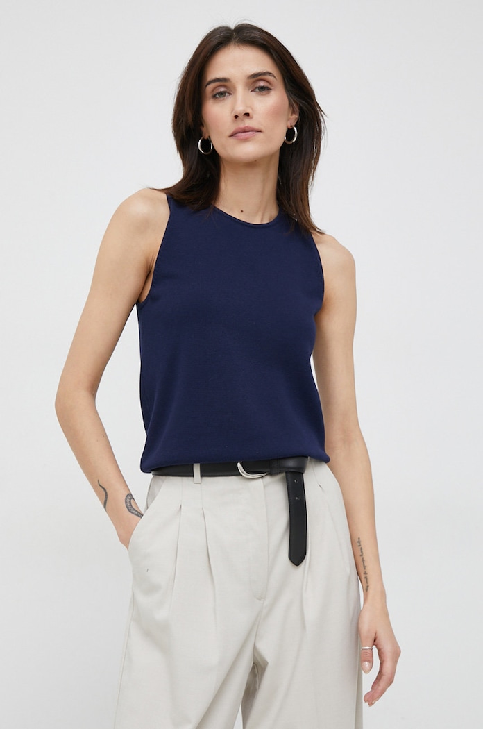 Top Lauren Ralph Lauren kulatý námořnická modř 200888737
