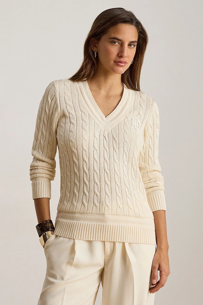 Lauren Ralph Lauren sweter damski z bawełną beżowy 200888795