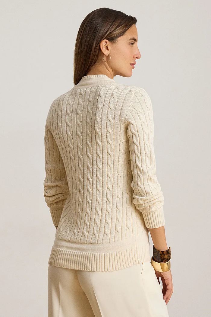 Lauren Ralph Lauren sweter damski z bawełną 200888795 beżowy AW24