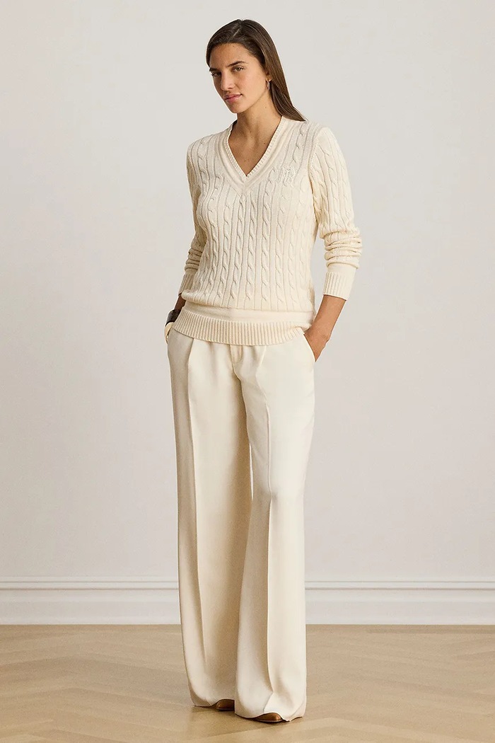 Odzież Lauren Ralph Lauren sweter damski z bawełną 200888795 beżowy