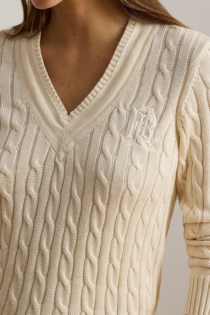 Lauren Ralph Lauren sweter damski z bawełną beżowy 200888795