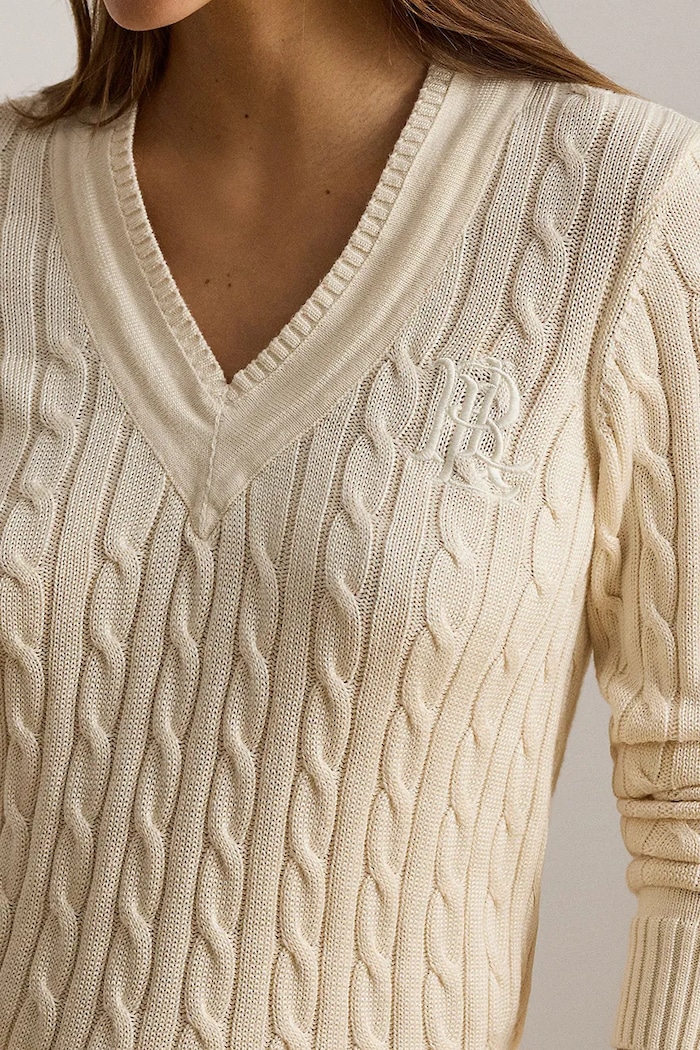 Lauren Ralph Lauren sweter damski z bawełną beżowy 200888795