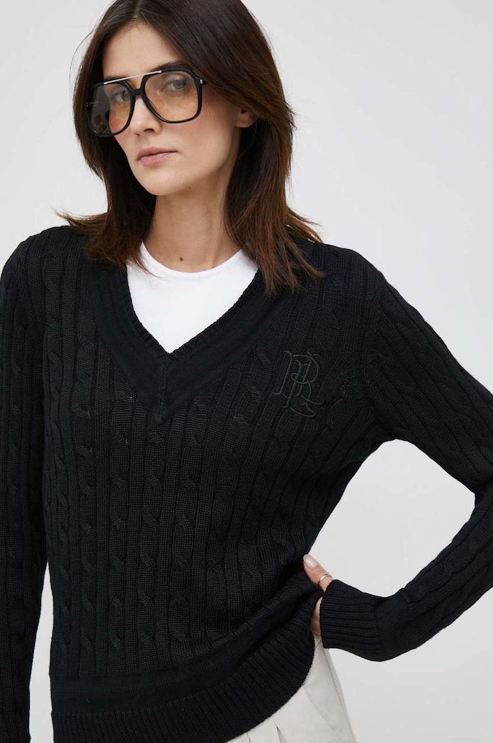 Lauren Ralph Lauren sweter damski z bawełną pozostałe czarny 200888795
