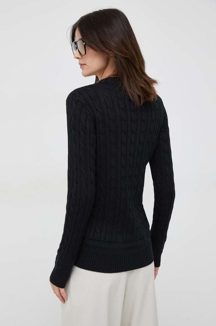 Odzież Lauren Ralph Lauren sweter damski z bawełną 200888795 czarny