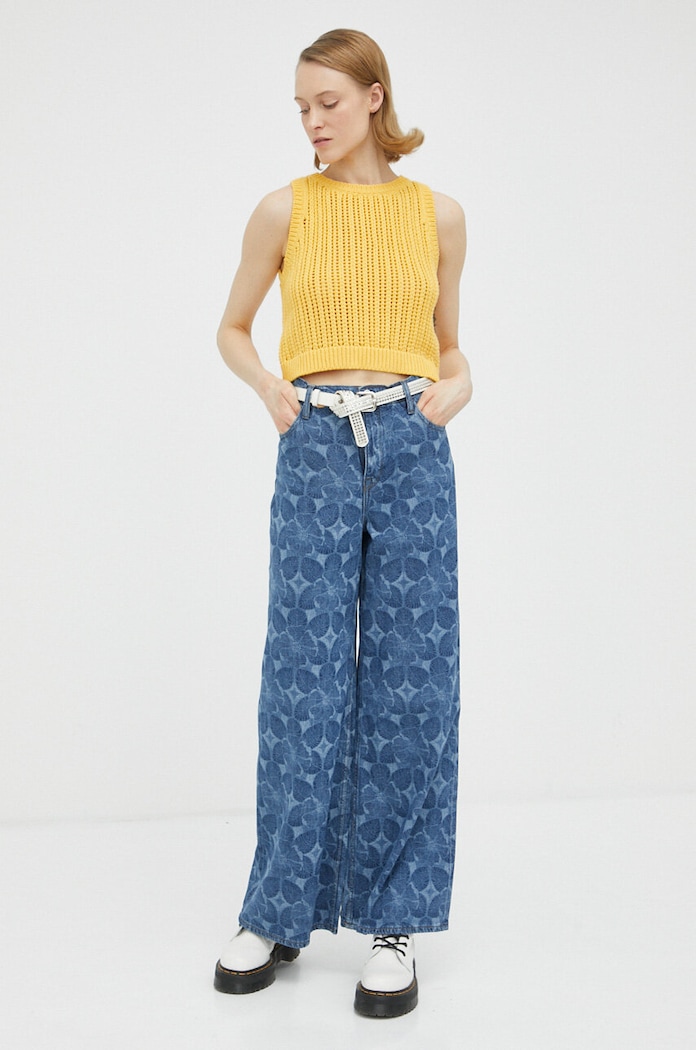 Βαμβακερό γιλέκο Levi's A4247.0001 κίτρινο SS23