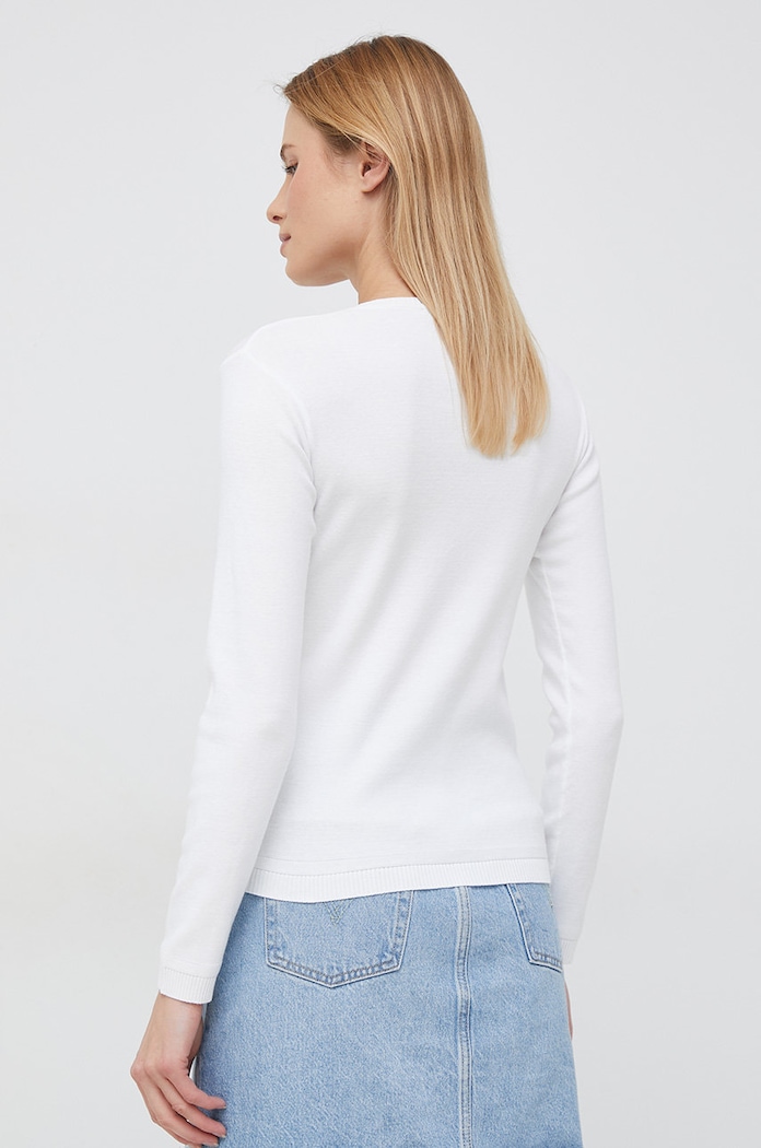 Ρούχα Βαμβακερό πουλόβερ United Colors of Benetton 1091D1M08.101. λευκό