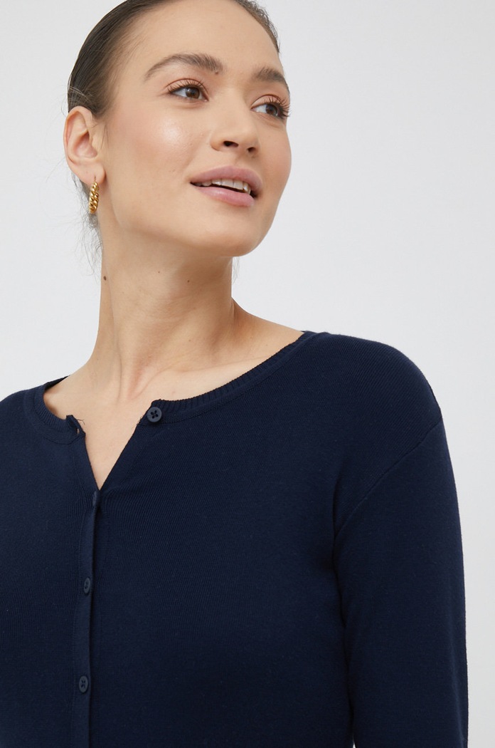 Памучна жилетка United Colors of Benetton тъмносин 1091D5558.016
