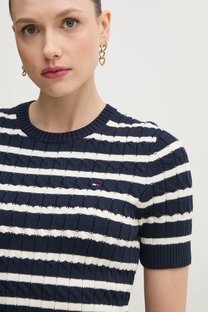 Bavlnený sveter Tommy Hilfiger tmavomodrá WW0WW38744.PPYX
