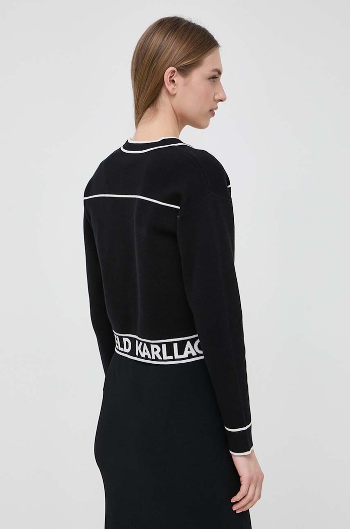 Ρούχα Ζακέτα από μίγμα μαλλιού Karl Lagerfeld 231W2011 μαύρο