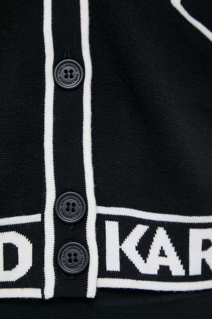 Ζακέτα από μίγμα μαλλιού Karl Lagerfeld 231W2011 μαύρο
