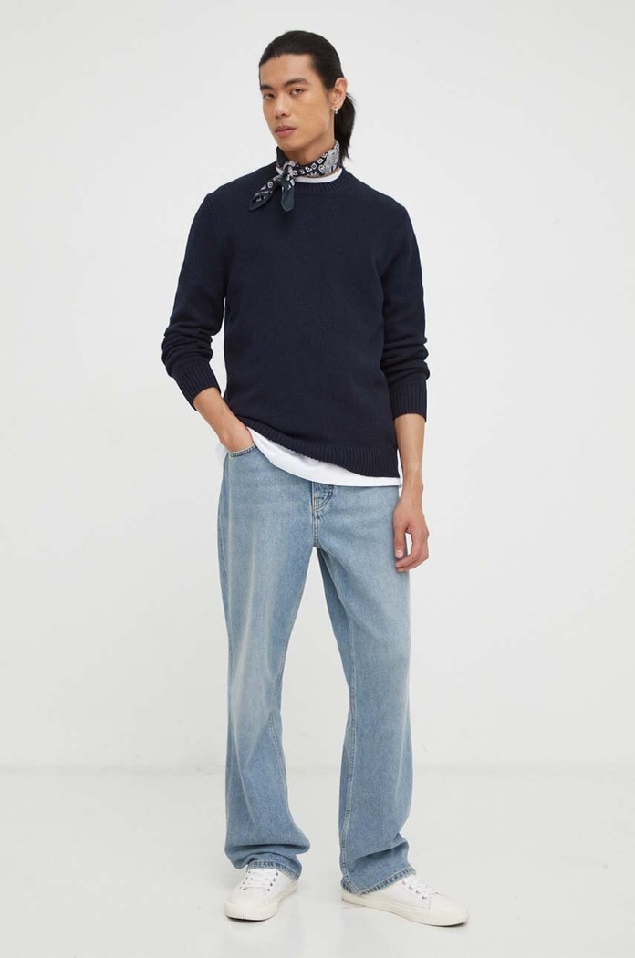 Samsoe Samsoe maglione in lana M20500076 blu navy SS25