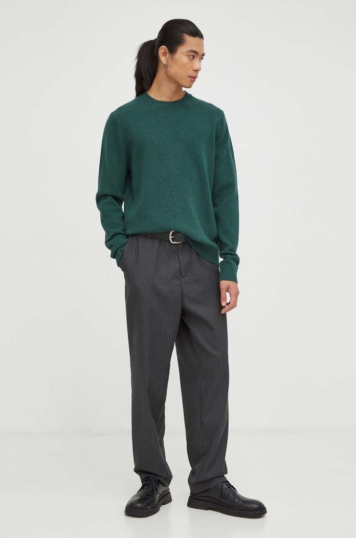 Samsoe Samsoe sweter wełniany SYLLI M20500076 turkusowy SS25