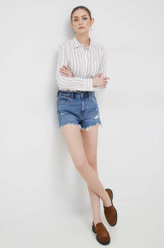 Abercrombie & Fitch pantaloni scurti jeans KI149.3037.279 bleumarin SS23