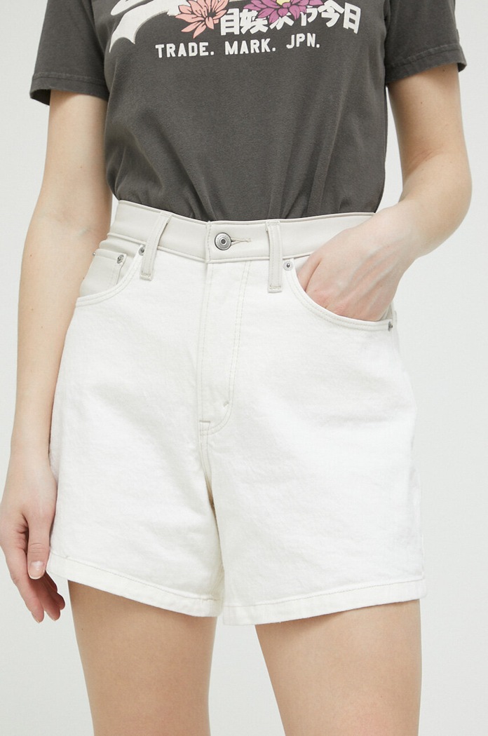Rifľové krátke nohavice Abercrombie & Fitch KI149.3142.178 béžová SS23