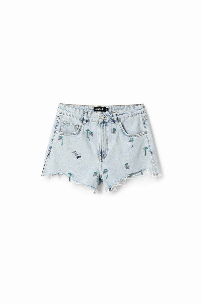 Desigual szorty jeansowe 23SWDD04 niebieski
