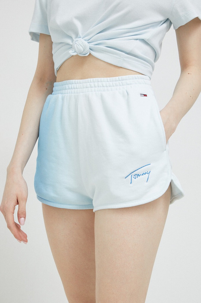 Tommy Jeans szorty dzianina niebieski DW0DW15382.PPYX