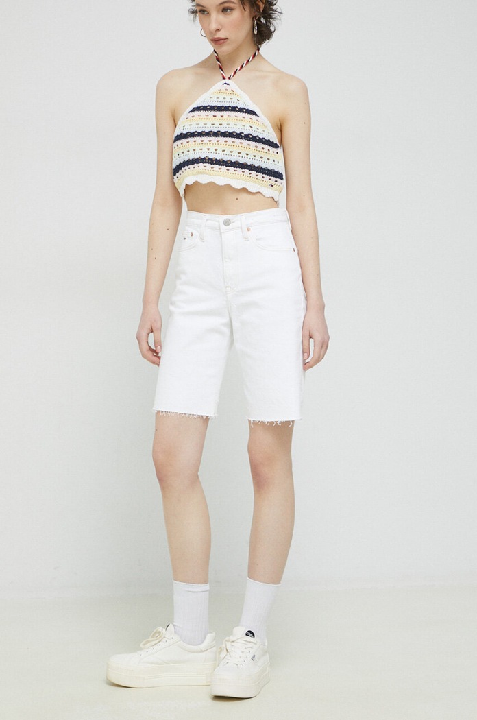 Τζιν σορτς Tommy Jeans τζιν λευκό DW0DW15595.PPYX