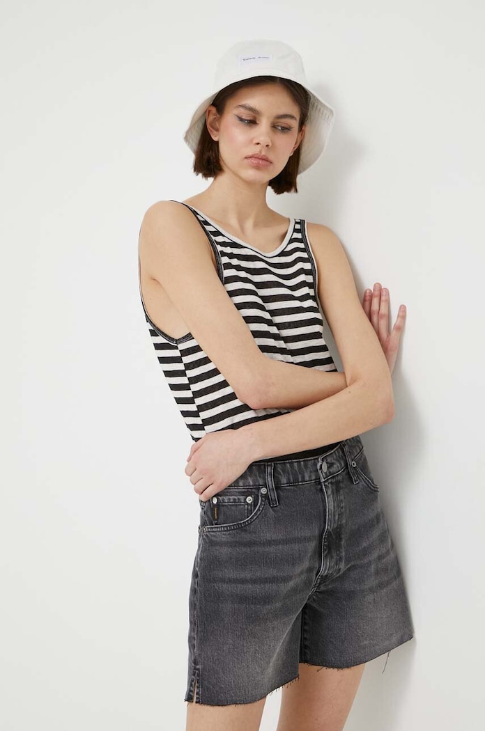 Τζιν σορτς Superdry γκρί W7110398A.4KT