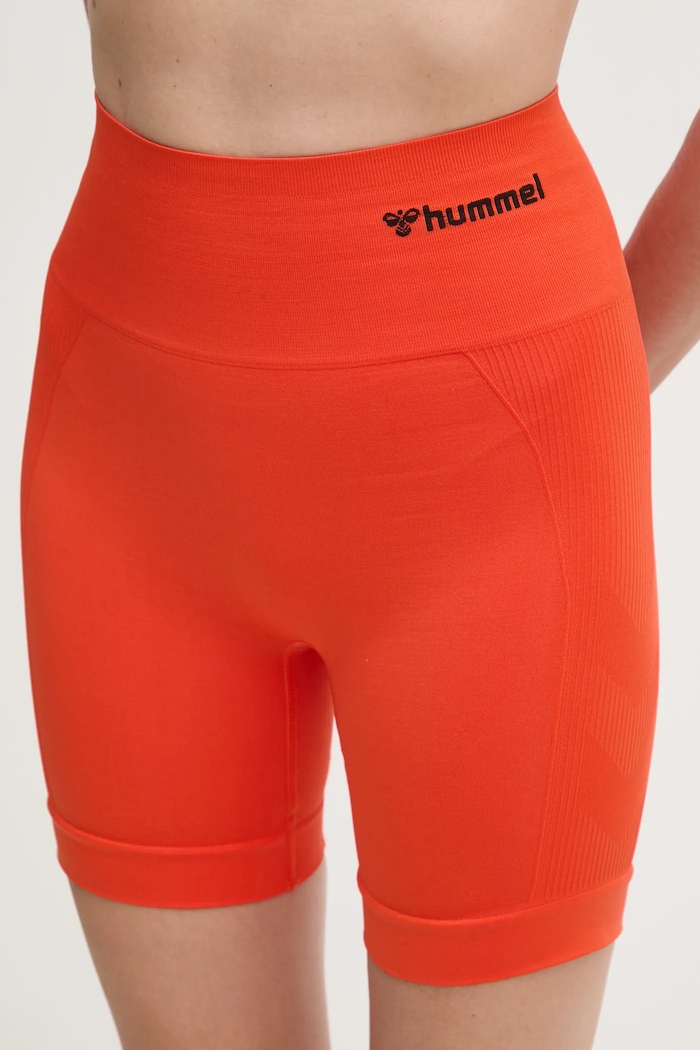 Hummel športové šortky dámske hmlTIF SEAMLESS SHORTS s elastanom oranžová 214151