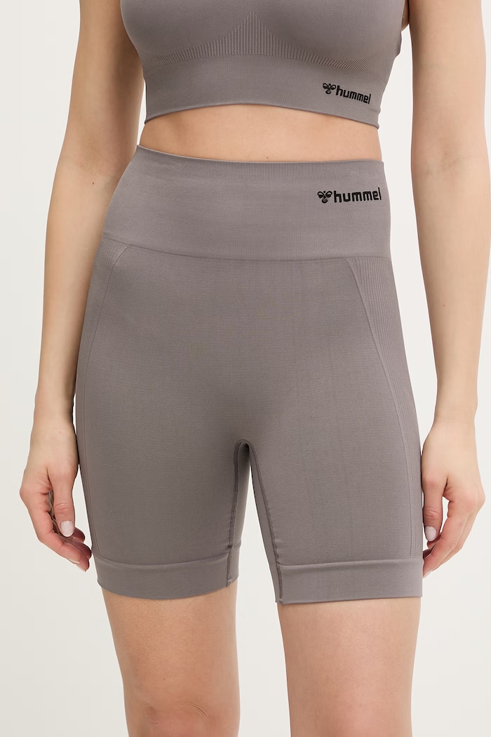 Hummel szorty sportowe damskie hmlTIF SEAMLESS SHORTS z elastanem szary 214151