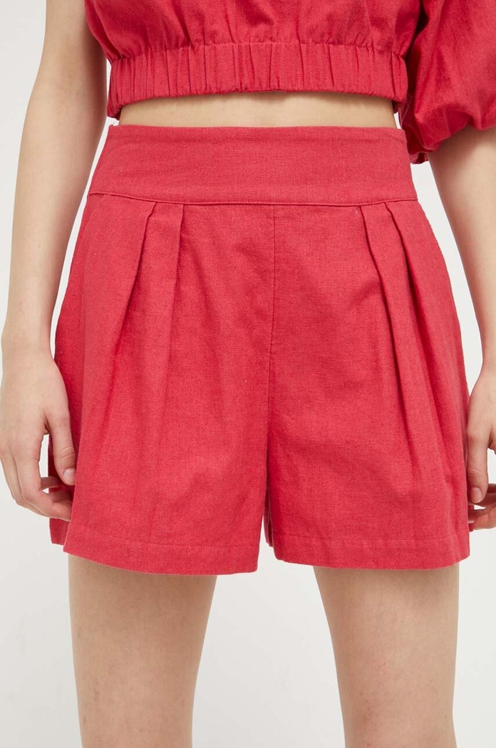 Ľanové šortky Abercrombie & Fitch KI149.3226.635 ružová SS23