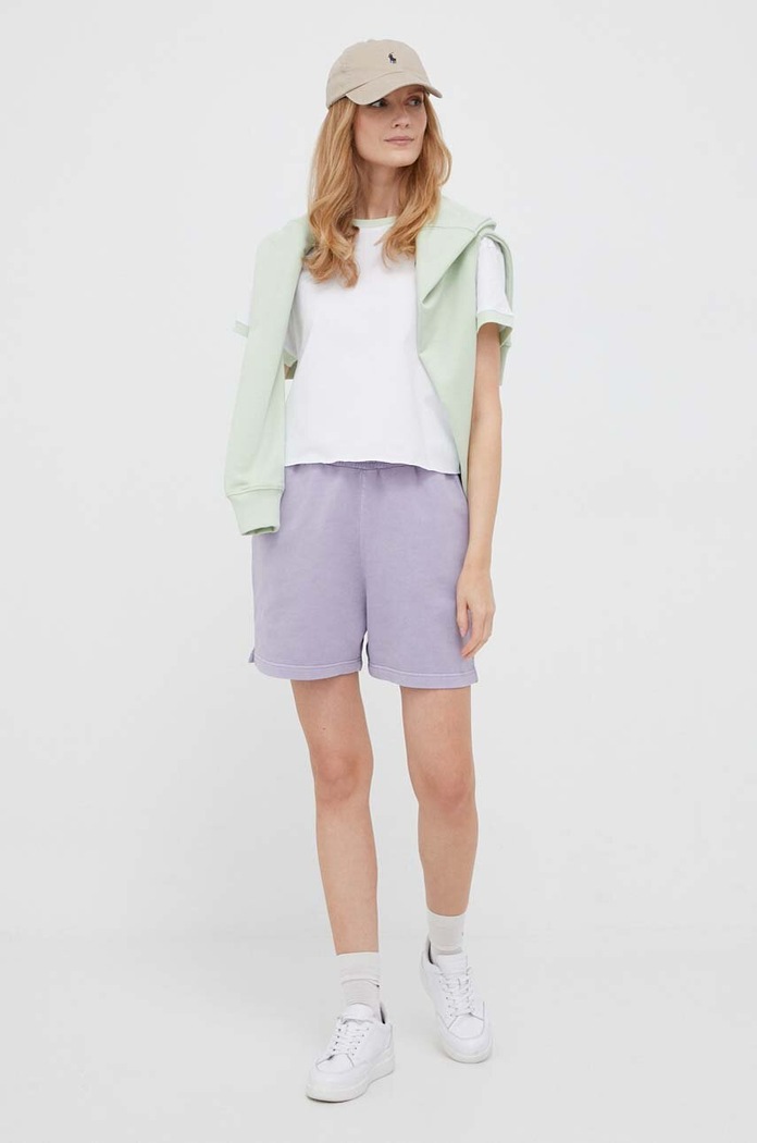 Bavlněné šortky Lyle & Scott SHW1801V.W838 fialová SS23