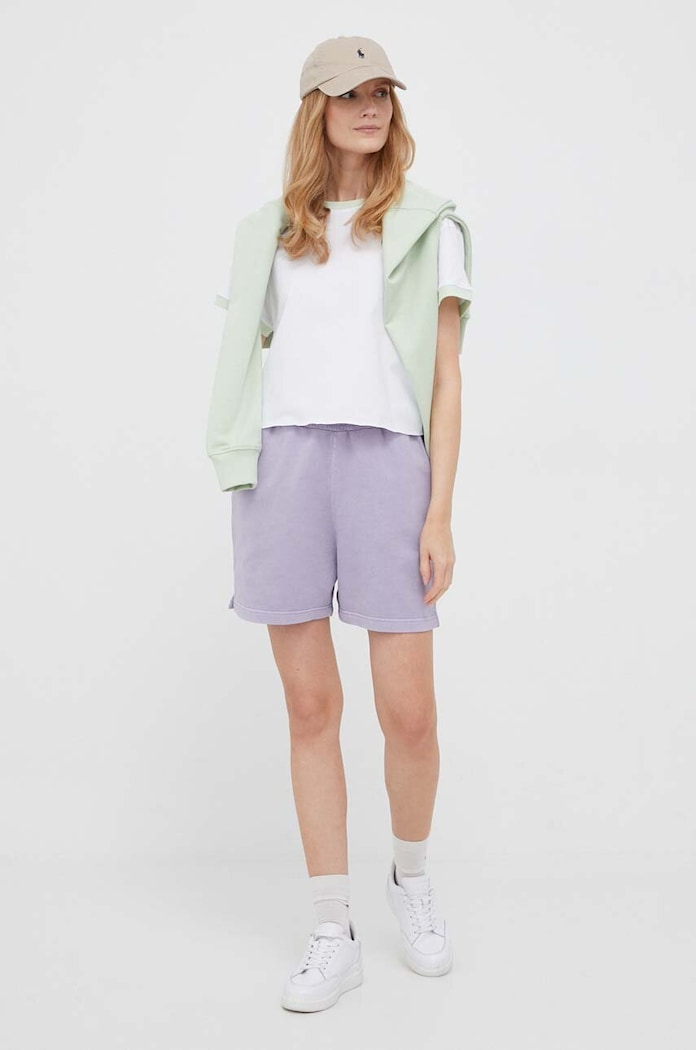 Bavlněné šortky Lyle & Scott SHW1801V.W838 fialová SS23