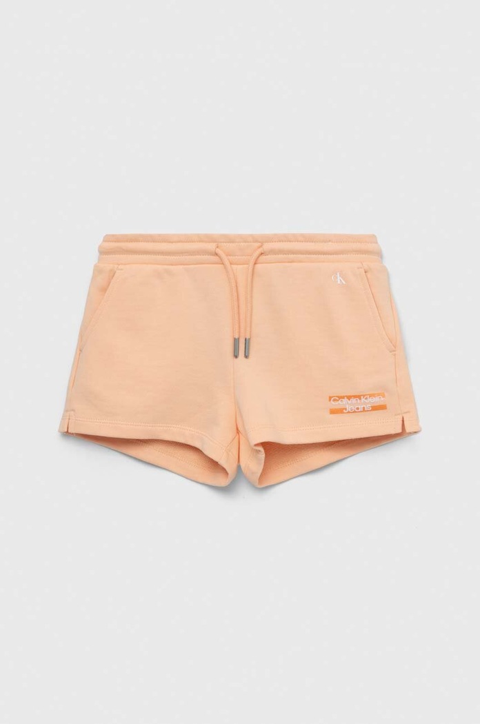 Calvin Klein Jeans szorty bawełniane dziecięce IG0IG01984.PPYX pomarańczowy SS23