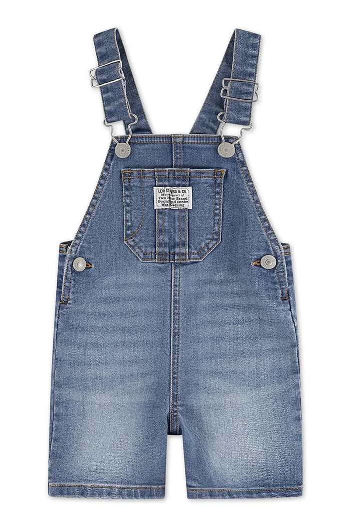 Detské rifľové nohavice na traky Levi's tmavomodrá 6EE584