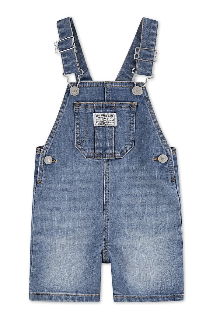 Detské rifľové nohavice na traky Levi's tmavomodrá 6EE584