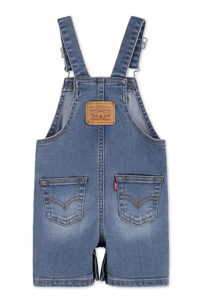 Detské rifľové nohavice na traky Levi's 6EE584 tmavomodrá SS26